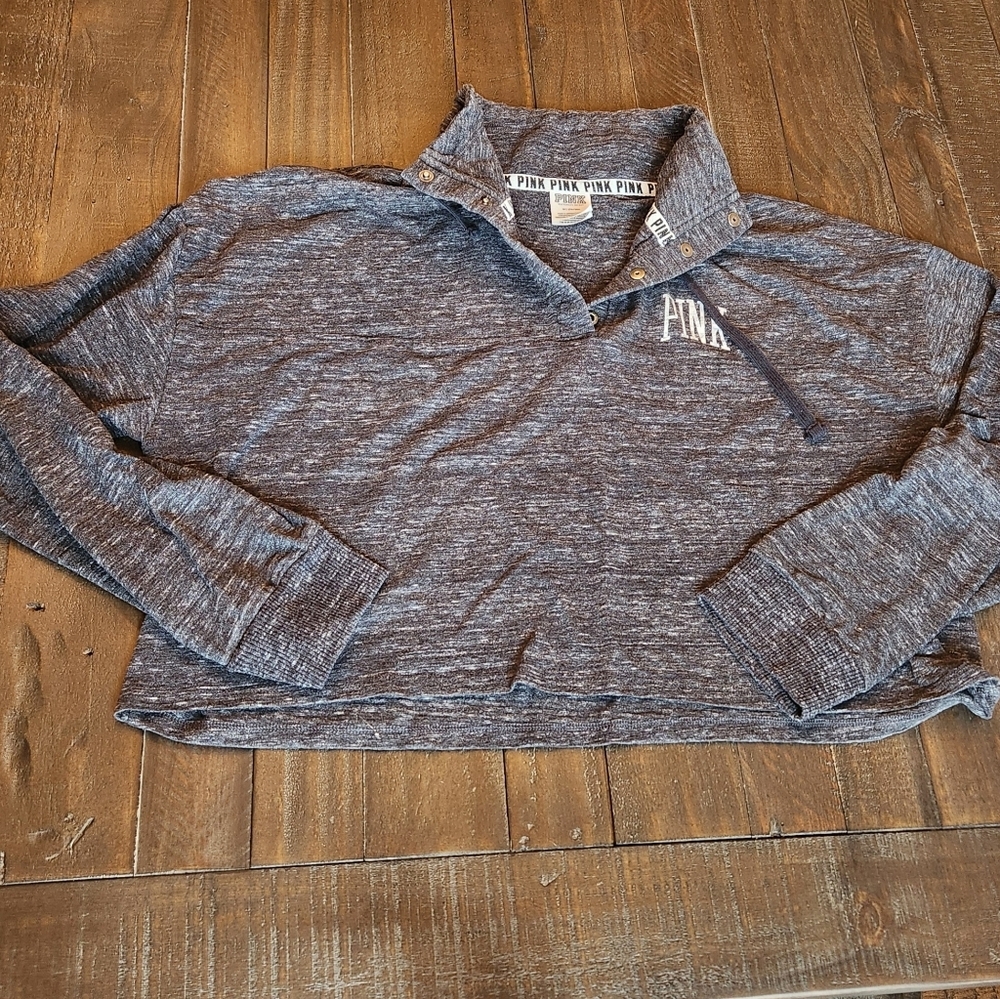 Pink Heathered Gray Long Sleeve Top